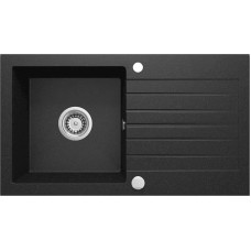 Mətbəx çanağı Deante Zorba ZQZG113, qranit, qara, 44x76 sm
