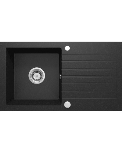 Mətbəx çanağı Deante Zorba ZQZG113, qranit, qara, 44x76 sm