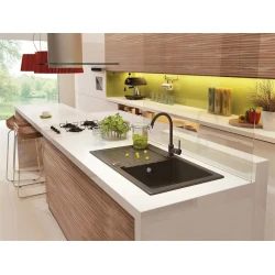 Кухонная мойка Deante Zorba ZQZG113, гранит, черный, 44x76 см Кухонная мойка Deante Zorba ZQZG113, гранит, черный, 44x76 см