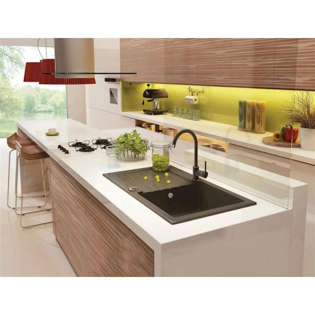 Кухонная мойка Deante Zorba ZQZG113, гранит, черный, 44x76 см Кухонная мойка Deante Zorba ZQZG113, гранит, черный, 44x76 см