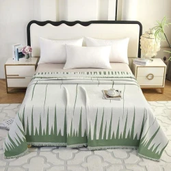 Покрывало Annabery ANBYYX230240, 230x240 см, хлопок, с зелеными линиями