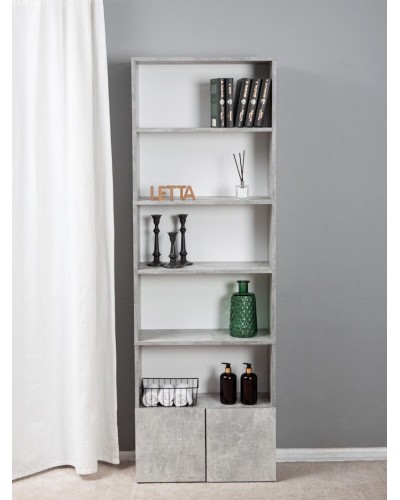 Stellaj Letta Grey LDSP, boz, 181х24х60 sm