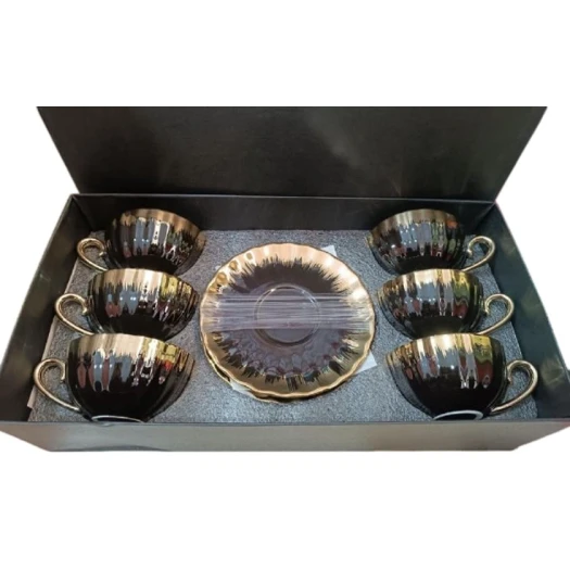 Набор чайный, черный/золотистый, на 6 персон Набор чайный, черный/золотистый, на 6 персон