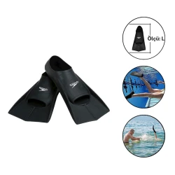 Ласты для плавания Speedo 2115 L, ПВХ, черные Ласты для плавания Speedo 2115 L, ПВХ, черные