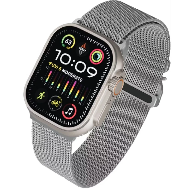 Kəmər Levelo SkyWeave Watch Strap, Compatible with 49/46mm Silver Kəmər Levelo SkyWeave Watch Strap, Compatible with 49/46mm Silver