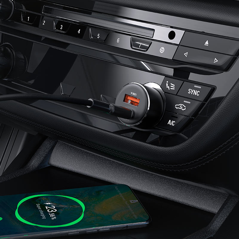 Автомобильное зарядное устройство Acefast 1xUSB-C 1xUSB-A 60W Автомобильное зарядное устройство Acefast 1xUSB-C 1xUSB-A 60W