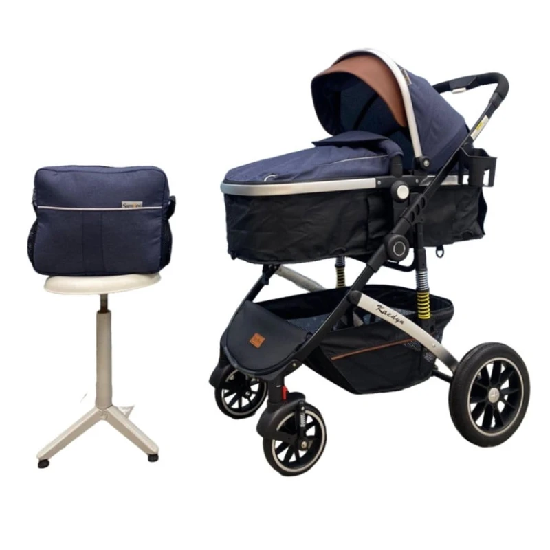 Детская коляска TB-888-3-azr275, темно-голубой/черный