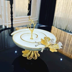 Этажерка JJ-023J, 25 см, белый/золотистый Этажерка JJ-023J, 25 см, белый/золотистый