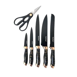 Набор ножей HausRoland 00485, 7 шт, нержавеющая сталь, черный