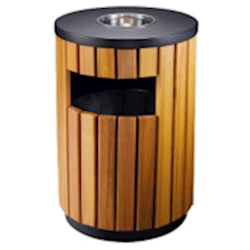 Мусорная урна Azpark APP-15, коричневая, сосна/металл, 75x40 см