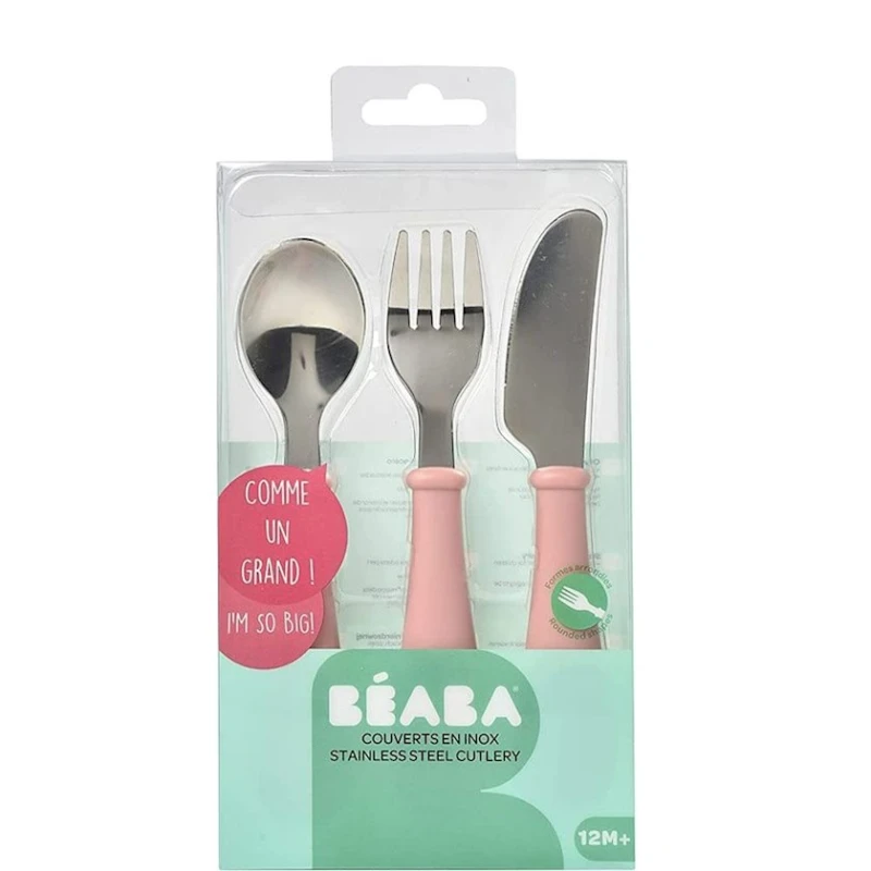 Набор детской посуды Beaba, нержавеющая сталь, розовый, 3 предмета Набор детской посуды Beaba, нержавеющая сталь, розовый, 3 предмета