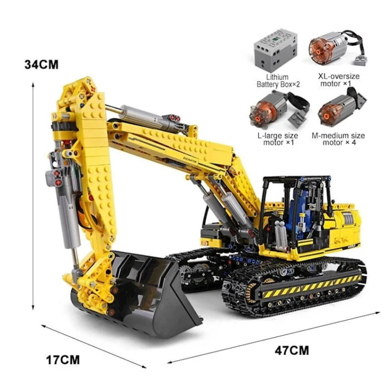 Konstruktor Mould King Ekskavator idarəetmə pultu ilə, 1830 hissə