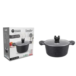 Кастрюля Sonifer SF-1176-24, 24 см, 4.3 л, сталь, черный