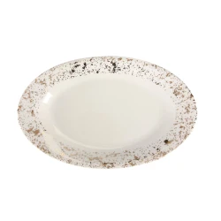 Набор столовой посуды Porland Bohem 04ALM003224, 60 предметов, на 12 персон, фарфор, золотистый/белый