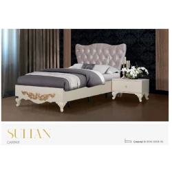 Односпальная кровать Sultan, кремовая, 90x200 см