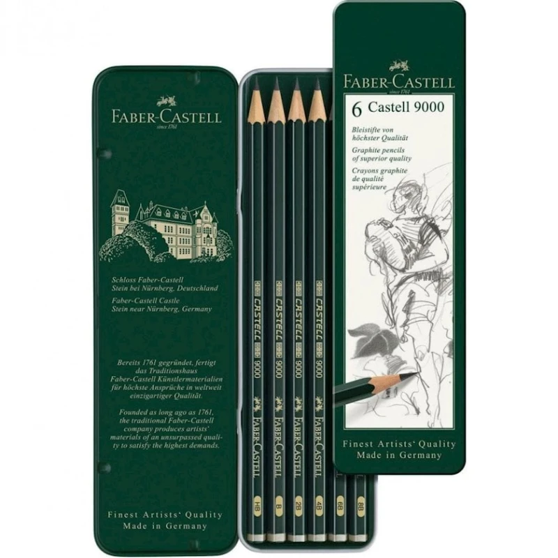 Графитовый карандаш Faber-Castell Castell 9000, HB, зеленый Графитовый карандаш Faber-Castell Castell 9000, HB, зеленый