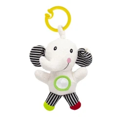 Прорезыватель с вибрацией Babyjem Полосатый Слон, текстиль Прорезыватель с вибрацией Babyjem Полосатый Слон, текстиль