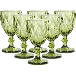 Набор бокалов, стекло, зеленый, 6 шт, 330 мл Набор бокалов, стекло, зеленый, 6 шт, 330 мл