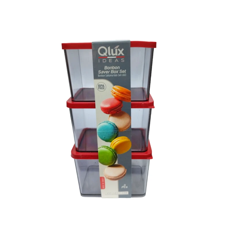 Набор контейнеров Qlux SQ97, 7х9 см, 3 шт, красный Набор контейнеров Qlux SQ97, 7х9 см, 3 шт, красный