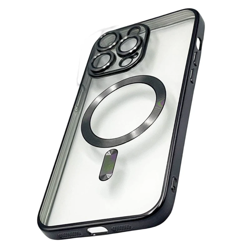 Чехол 888_store_549 MagSafe для Apple iPhone 15 Pro Max Черный/Прозрачный Чехол 888_store_549 MagSafe для Apple iPhone 15 Pro Max Черный/Прозрачный