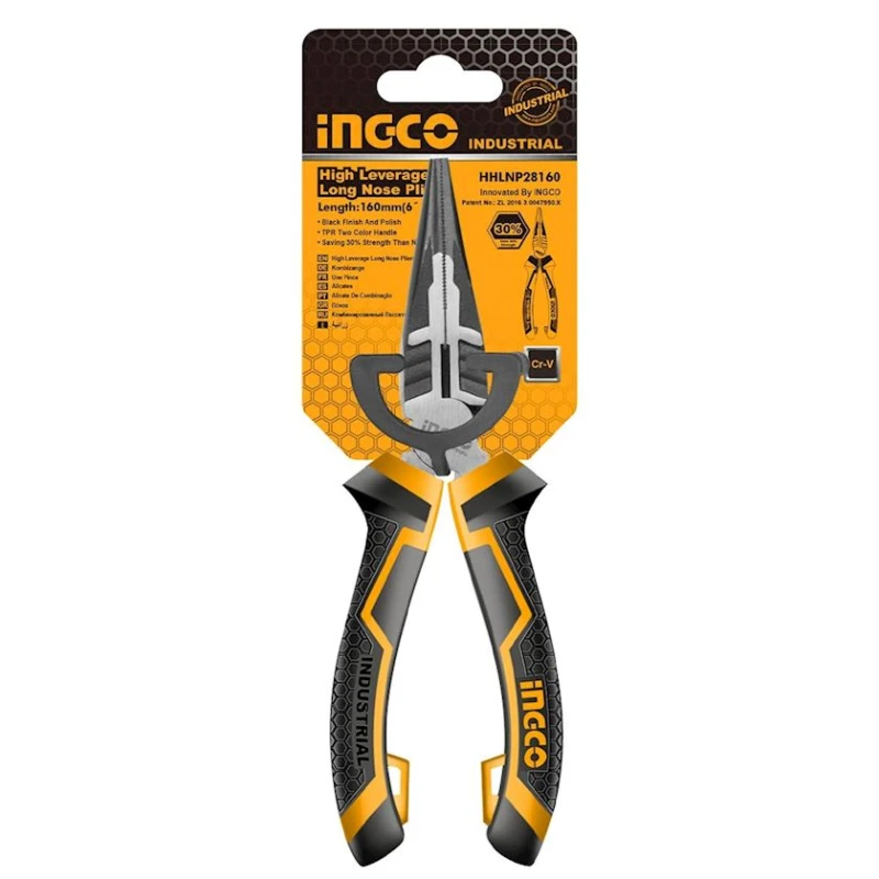 Длинногубцы Ingco HHLNP28160, сталь/каучук, желтые/черные, 160 мм Длинногубцы Ingco HHLNP28160, сталь/каучук, желтые/черные, 160 мм