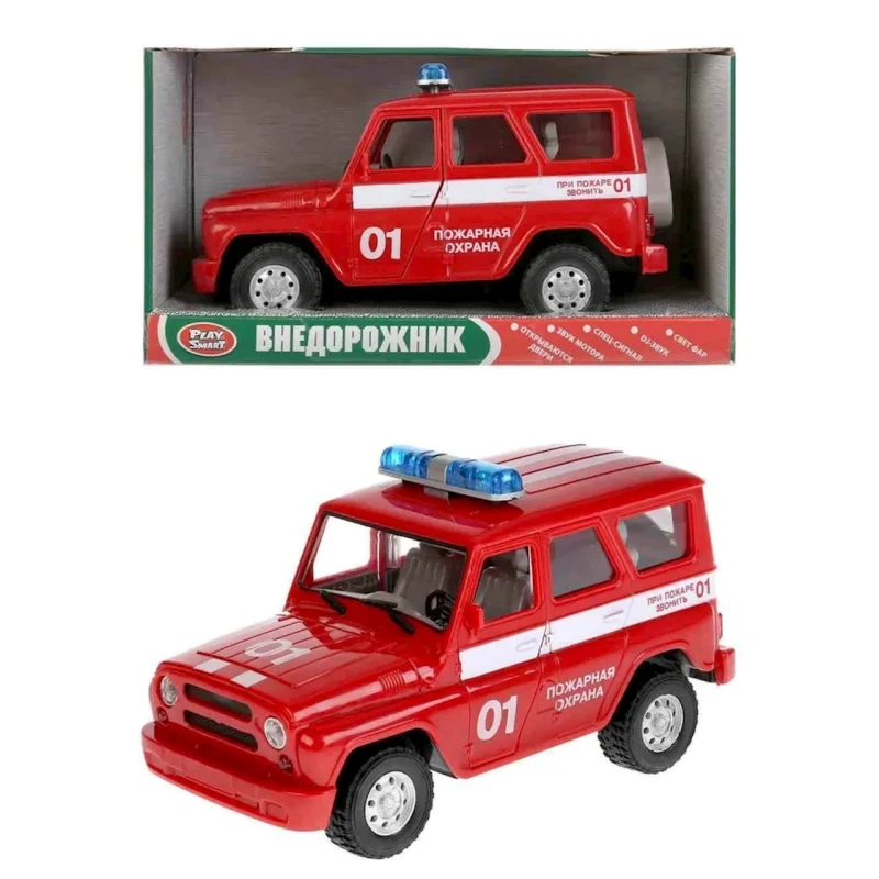 Пожарный внедорожник Play Smart 9076E, 22x12 см, от 3 лет, красный