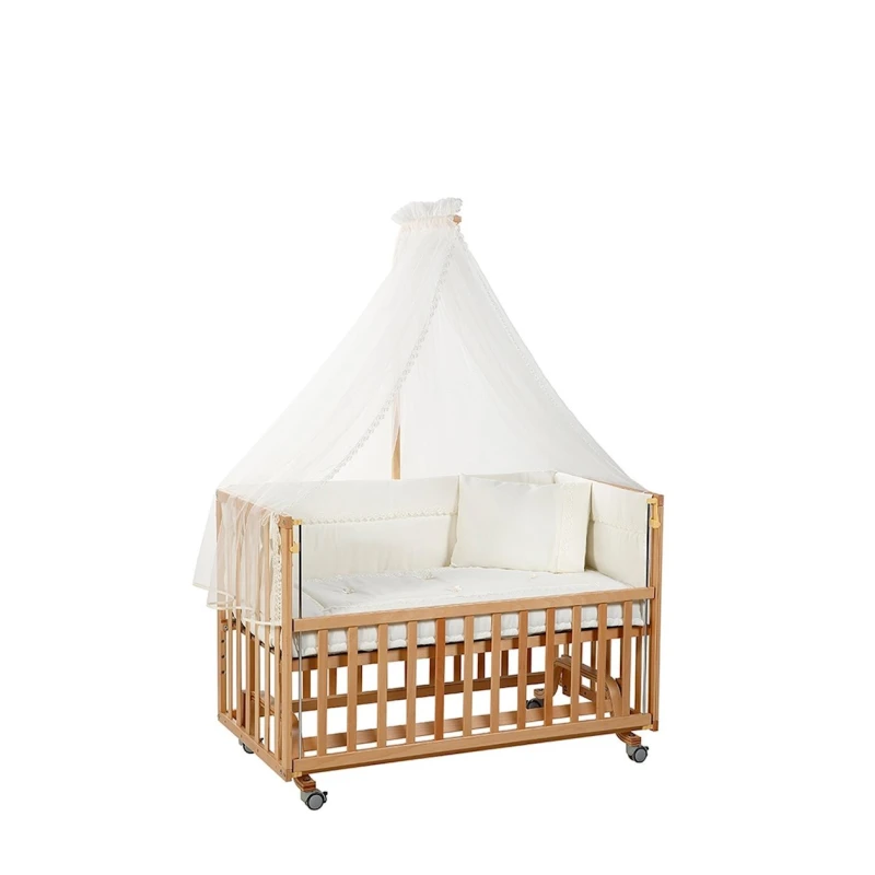 Детская кроватка Tahterevalli Mika 120 см, светло-коричневая/коричневая, ламинат/бук, до 2-х лет Детская кроватка Tahterevalli Mika 120 см, светло-коричневая/коричневая, ламинат/бук, до 2-х лет