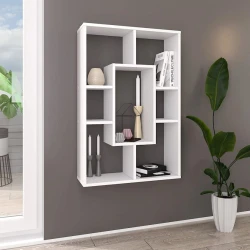 Шкаф книжный Tier 12115573, ЛДСП, белый, 110x60x20 см Шкаф книжный Tier 12115573, ЛДСП, белый, 110x60x20 см