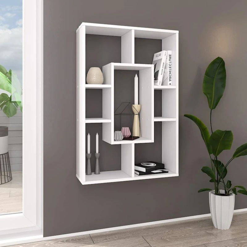 Шкаф книжный Tier 12115573, ЛДСП, белый, 110x60x20 см Шкаф книжный Tier 12115573, ЛДСП, белый, 110x60x20 см