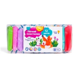 Легкий пластилин Genio Kids, 12 цветов, 120 г