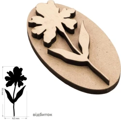 Ştamp Rosa №11, Botanika, MDF/faner, 4.5х10 sm