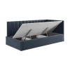 Односпальная кровать Art_tek_yataq(100) 55, ламинат/текстиль, синяя, 200x85x90 см