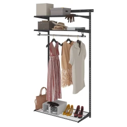 Вешалка с полками Praktik Home Basic G90S, гардеробная система, графит