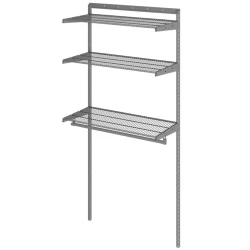 Вешалка с полками Praktik Home Basic G90S, гардеробная система, графит