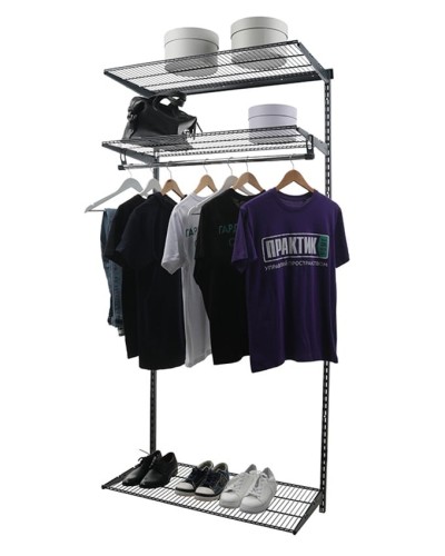 Rəfli asılqan Praktik Home Basic G90S, qarderob sistemi, qrafit