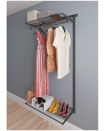 Rəfli asılqan Praktik Home Basic G90S, qarderob sistemi, qrafit