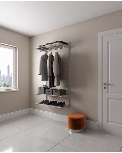 Rəfli asılqan Praktik Home Basic G90S, qarderob sistemi, qrafit