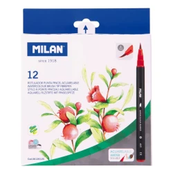 Набор фломастеров Milan Watercolor Brush, 12 шт
