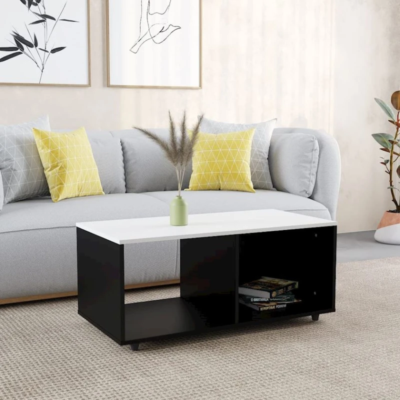 Jurnal masası Fiona 12115583, LDSP, ağ/qara, 90x39x45 sm