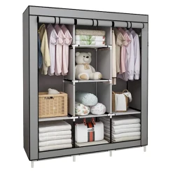 Портативный шкаф PG34, металл/ткань, серый, 130x45x175 см Портативный шкаф PG34, металл/ткань, серый, 130x45x175 см