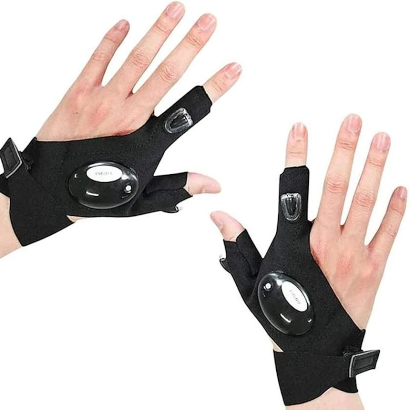 Перчатки со светодиодным фонариком glovelite, черный