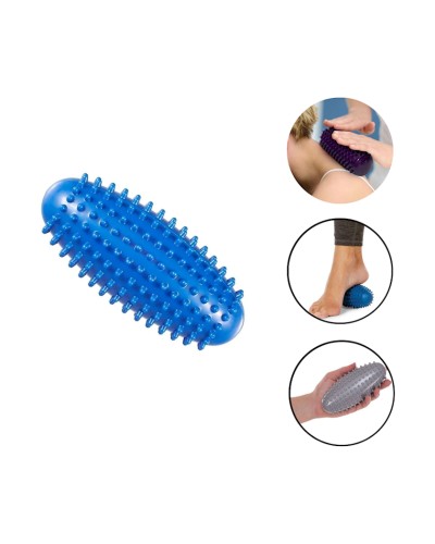 Tikanlı masaj topu Gymnic 1035, oval, mavi, 15 sm