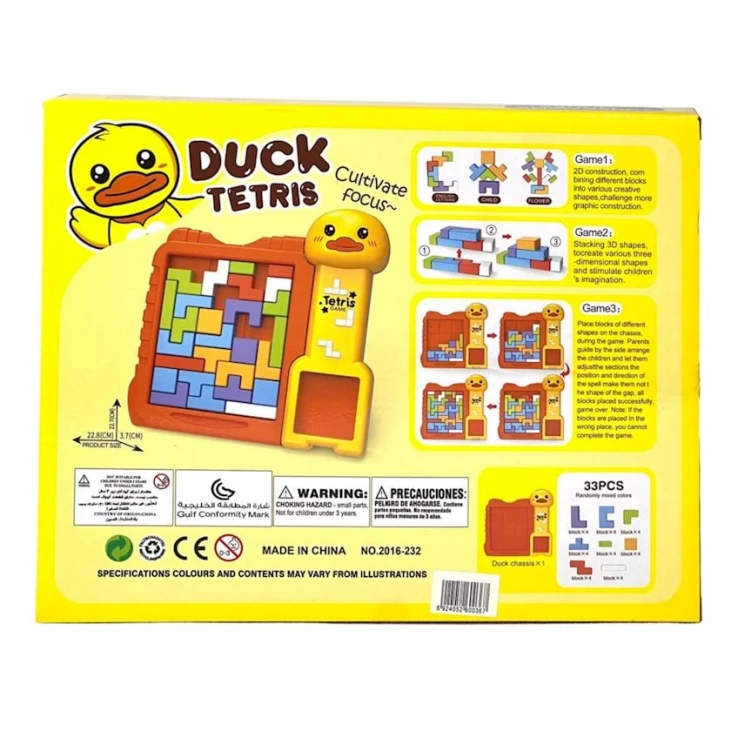 Pazl 2016-232 Duck Tetris, 3+ yaş