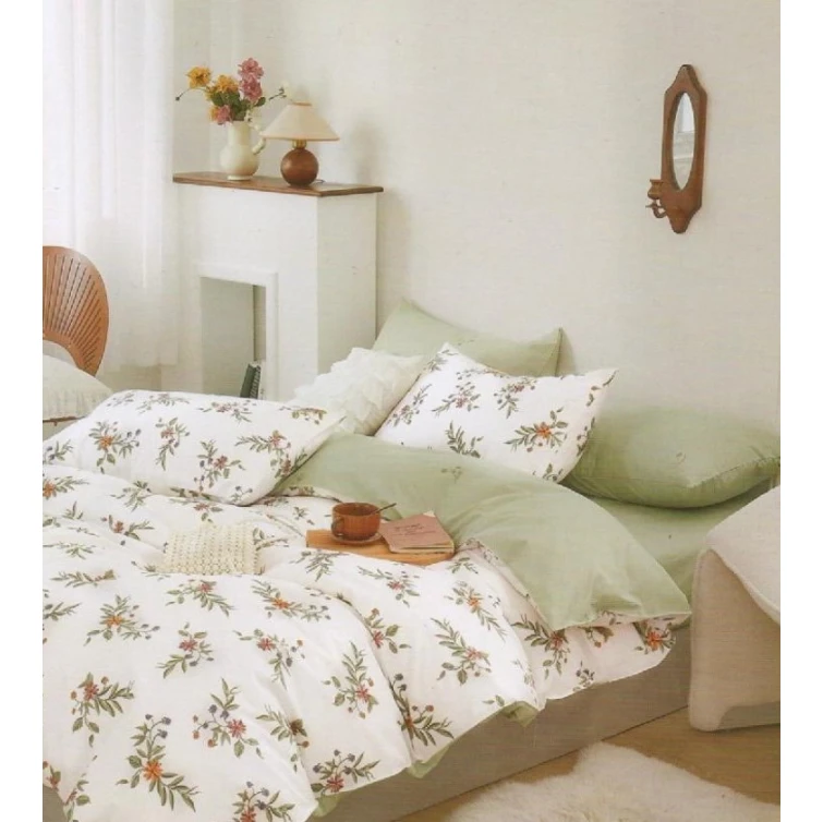 Комплект постельного белья MiraNova SF-744, пододеяльник 200x220 см, простыня 250x250 см, наволочка 50x70 см, двуспальный, хлопок, белый/зеленый Комплект постельного белья MiraNova SF-744, пододеяльник 200x220 см, простыня 250x250 см, наволочка 50x70 см, двуспальный, хлопок, белый/зеленый