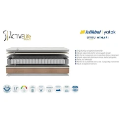Ортопедический матрас Istikbal Active Life Bronze S, 90 x 190 x 26 см, белый