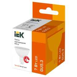 Светодиодная лампа IEK MR16 GU5.3 7W 3000K