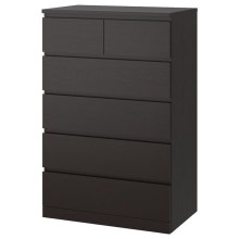 Komod IKEA Malm, tünd qəhvəyi, 80x123 sm