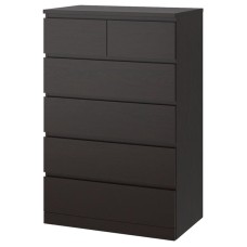 Komod IKEA Malm, tünd qəhvəyi, 80x123 sm