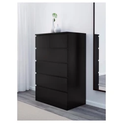 Комод IKEA Malm, темно-коричневый, 80x123 см Комод IKEA Malm, темно-коричневый, 80x123 см