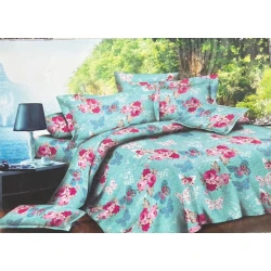 Комплект постельного белья MiraNova CTS-555, сатин, голубой, простыня 200х220 см, пододеяльник 200x220 см, наволочка 50x70 см (2 шт)